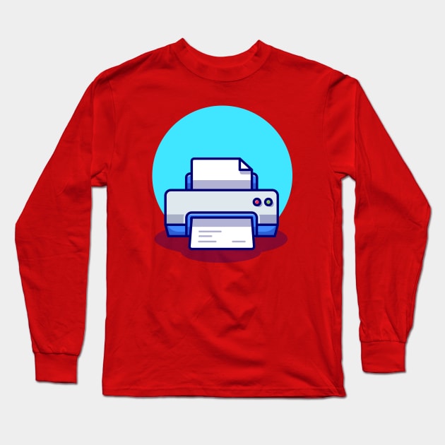 Printer With Paper Long Sleeve T-Shirt by Catalyst Labs